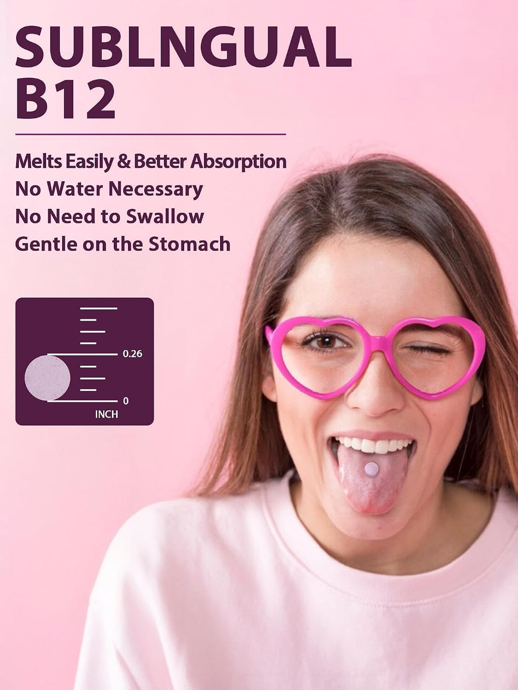 Vitamina B12 Sublingual, Metilcobalamina 5000mcg para Energía, Nervios y Células, Sabor Melocotón Natural, Vegano, Cero Azúcar, 90 Comprimidos de Disolución Rápida