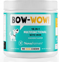 NovaFerrum Bow Wow | Suplemento multifuncional 18 en 1 con hierro para perros | Apoyo sanguíneo para anemia | Glucosamina | Probióticos | Antioxidantes | Sabor a pollo | 90 masticables