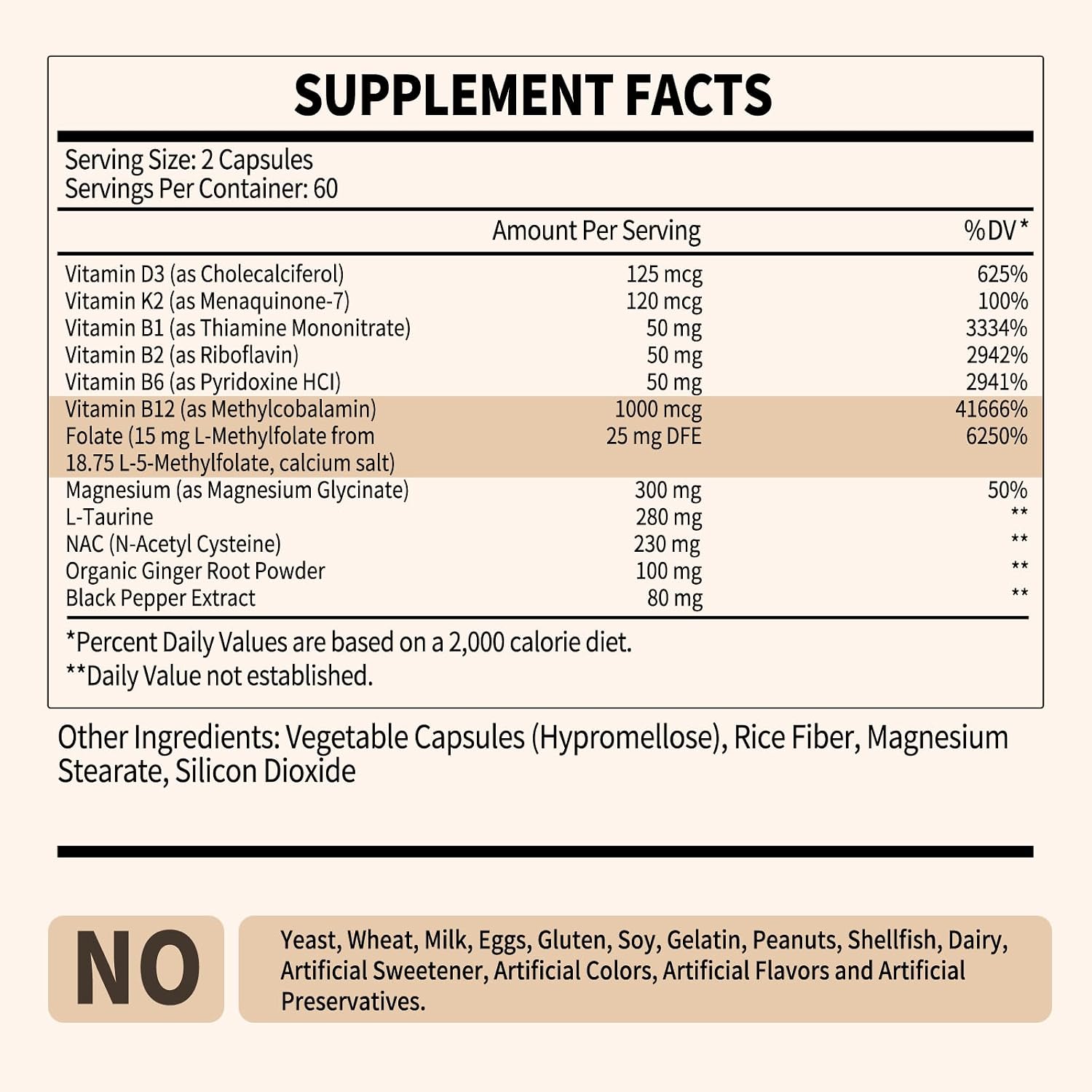 L-Metilfolato 15mg más Metil B12 - Complemento de Vitamina B9 Metilada (5-MTHF) para Salud Cerebral, Estado de Ánimo y Energía - Alta Absorción 12-en-1 - Probado por Terceros (120 Cápsulas Veganas)
