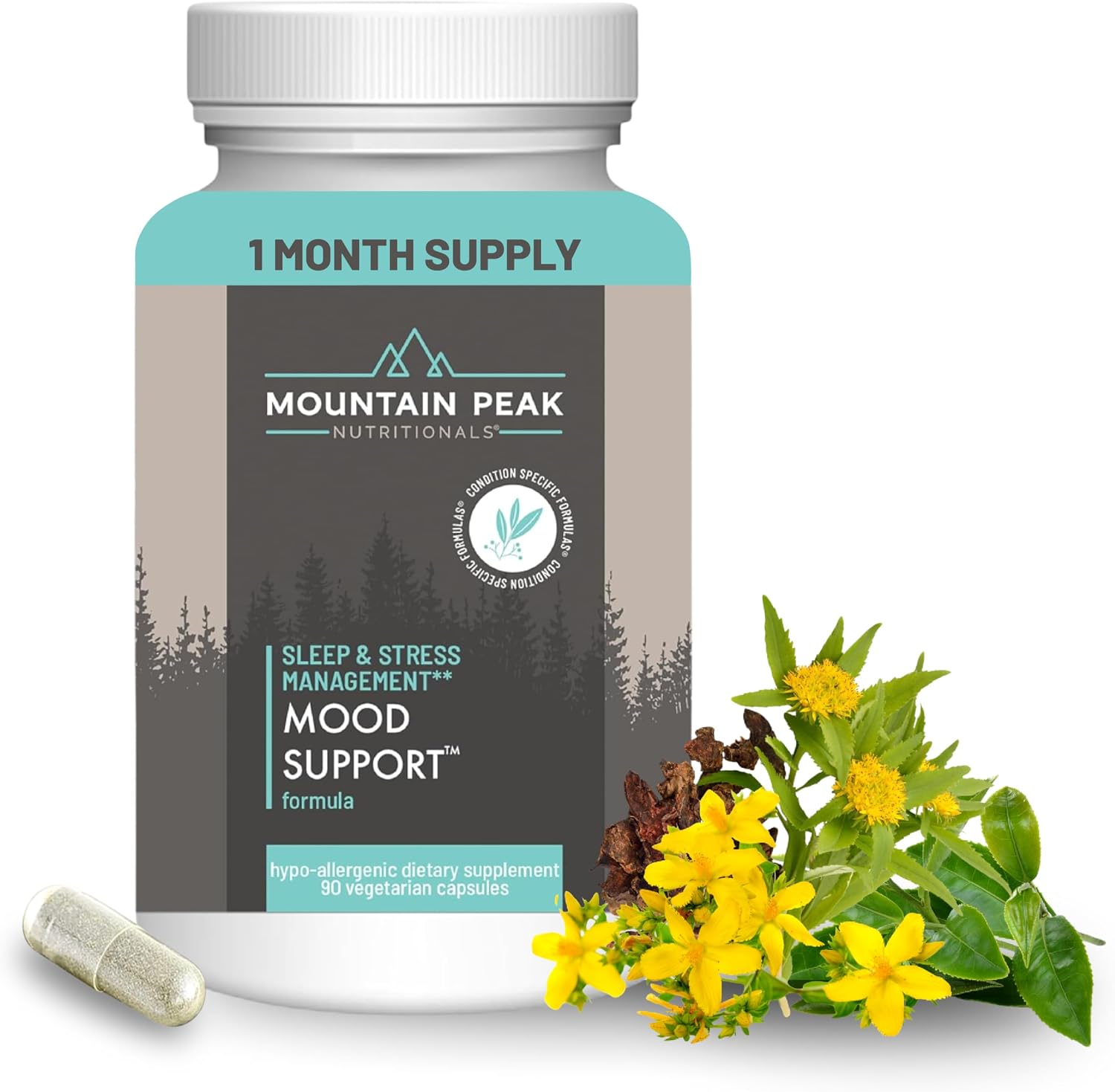 Mountain Peak Nutritionals Fórmula de Apoyo al Estado de Ánimo – 90 Cápsulas Vegetales