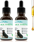 Cardo Mariano para Perros - Apoyo Hepático y Renal, con Aceite de Salmón de Alaska y Cúrcuma - Complemento Herbario Formulado por Veterinarios (2 Envases de 59 ml)