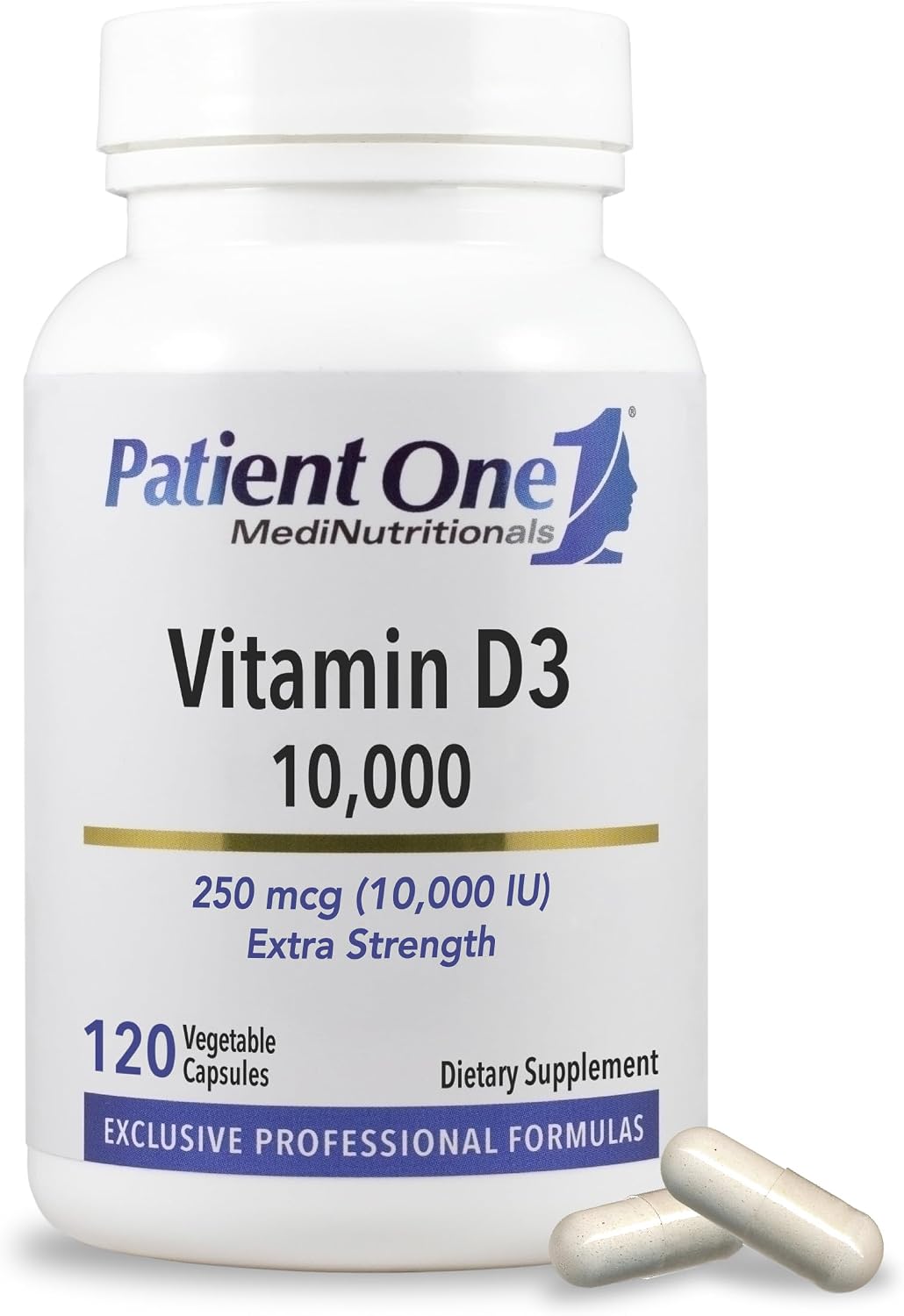 Patient One Vitamina D3 10.000 UI | 120 Cápsulas de Colecalciferol