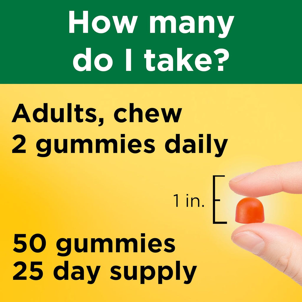 Nature Made Vitamin D3 K2 Gummies – 5000 UI de Vitamina D3 y 100 mcg de Vitamina K2, 50 Gominolas