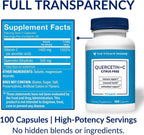 The Vitamin Shoppe Quercetina + C Sin Cítricos, 1400 mg de Vitamina C y 500 mg de Quercetina, 100 Cápsulas