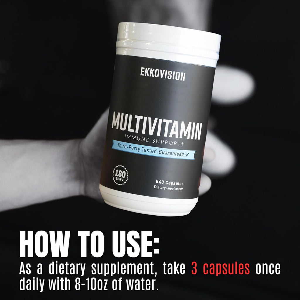 Ekkovision Multivitamin, Sin Hierro, 270 Cápsulas Vegetales (90 Dosis)