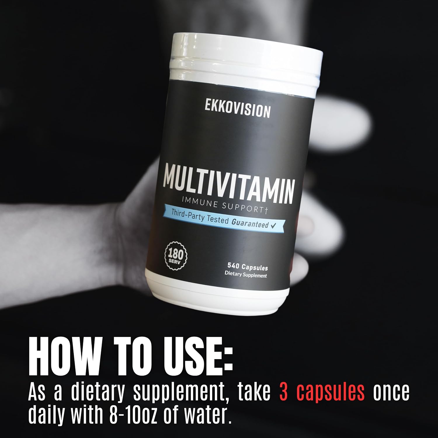 Ekkovision Multivitamin, Sin Hierro, 270 Cápsulas Vegetales (90 Dosis)