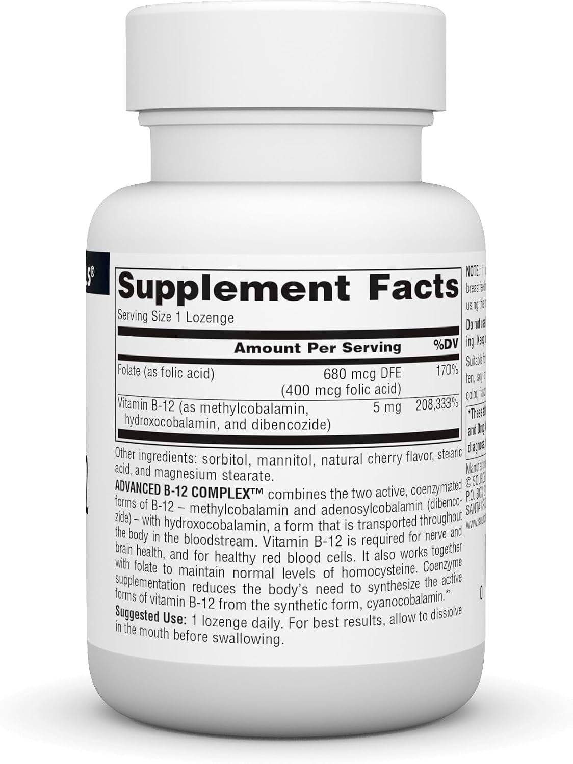 Source Naturals Complejo B12 Avanzado 5 mg – 60 Pastillas