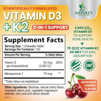 Vitamina D3 K2 2000 UI con MK-7 - Masticable Sabor Berry - 120 Comprimidos