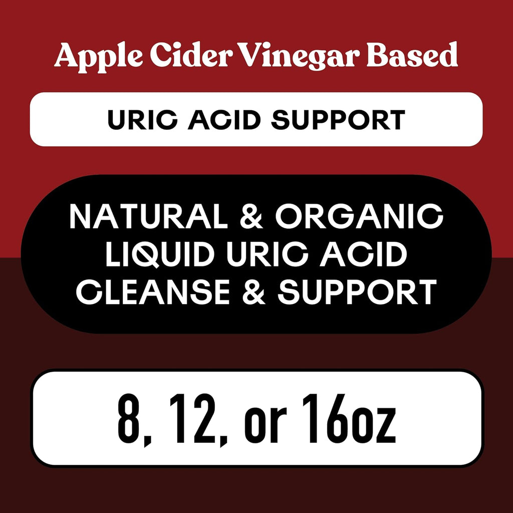 Complete Natural Uric Acid Complete - Suplemento Líquido para el Apoyo del Ácido Úrico, Salud Renal y Circulación Sanguínea con Vinagre de Manzana, Cereza Ácida, Remolacha, Limón y Canela - 355 ml