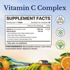 Vitalitown Complejo de Vitamina C 1000 mg con Escaramujo, Bioflavonoides, Cúrcuma y Equinácea - 90 Comprimidos