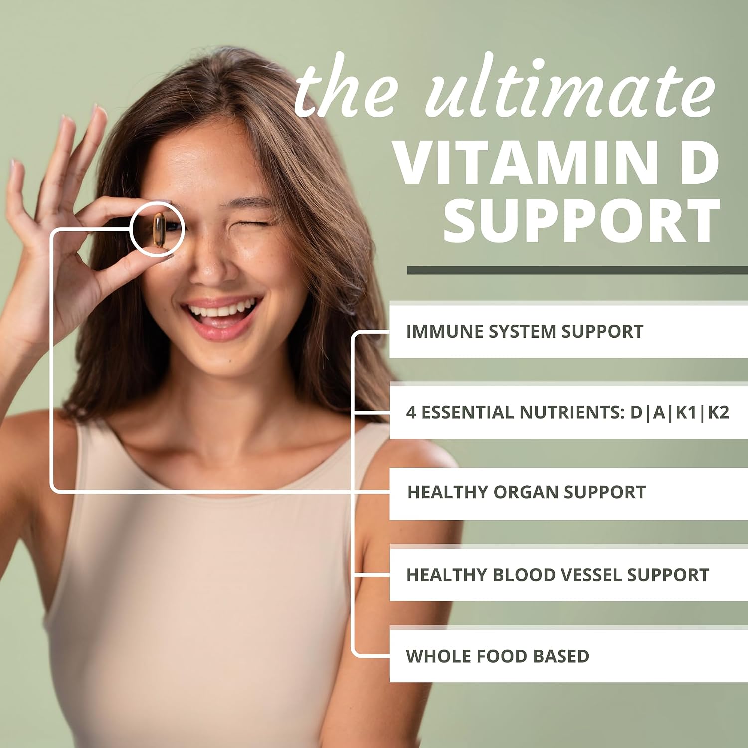 Optimal Health Systems Essential DAK1K2 | Vitamina D3 + A + K1 + K2 | 5000 UI | 60 Cápsulas Blandas