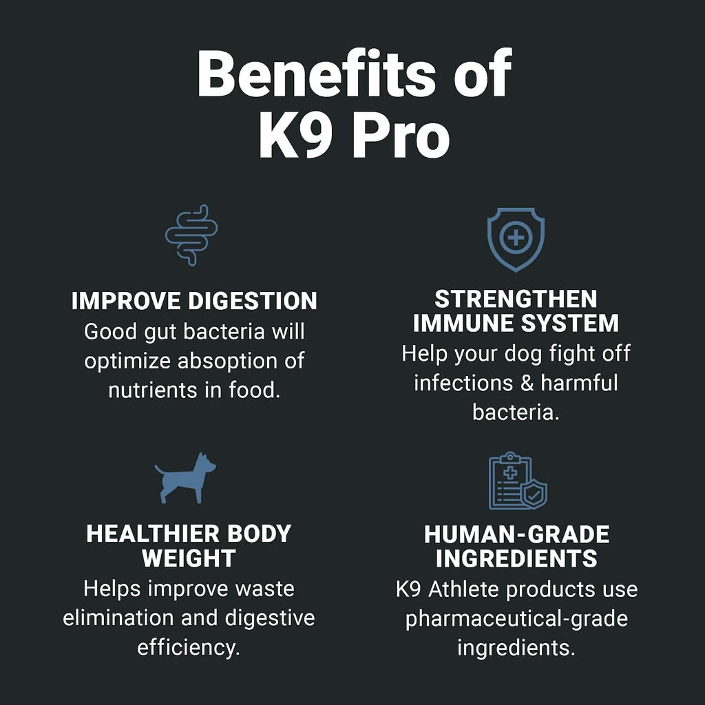 K9 Athlete K9 Pro Polvo Probiótico para Perros - Salud Digestiva e Inmunológica