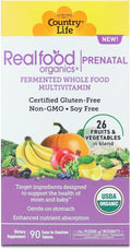Realfood Organics Prenatal Multi - Antes, Durante y Después del Embarazo - Con Folato, D3 y Hierro - 90 Comprimidos