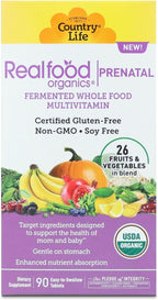Realfood Organics Prenatal Multi - Antes, Durante y Después del Embarazo - Con Folato, D3 y Hierro - 90 Comprimidos