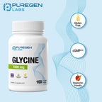 Puregen Labs Glicina 1000mg [Alta Potencia] 100 Cápsulas Vegetarianas - Apoyo para el Descanso Saludable