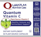 Quantum Vitamin C - Vitamina C Orgánica Natural con Bioflavonoides - 60 Cápsulas Veganas