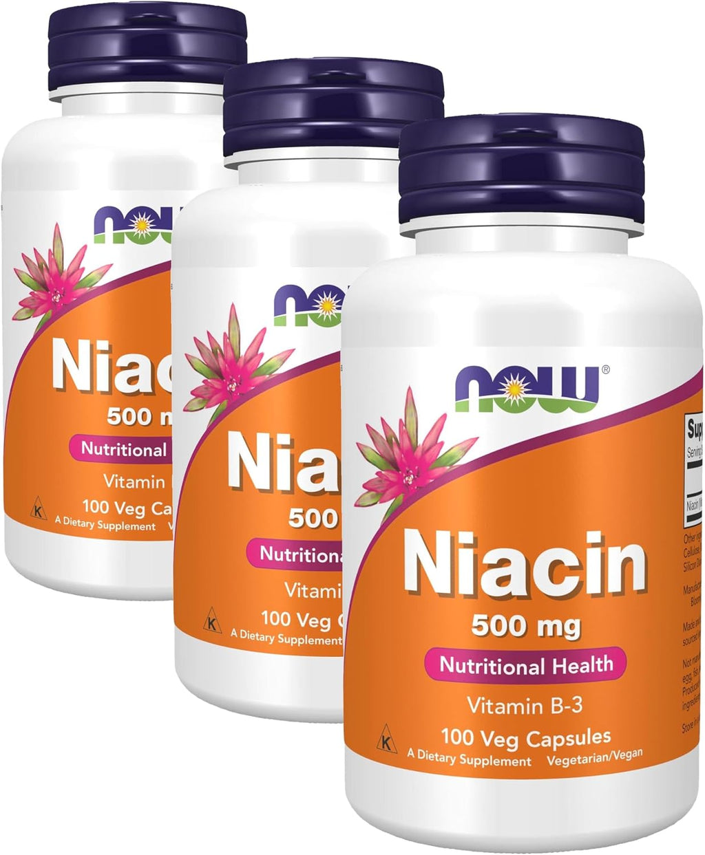 NOW Foods Niacina (Vitamina B-3) 500 mg, 100 Cápsulas