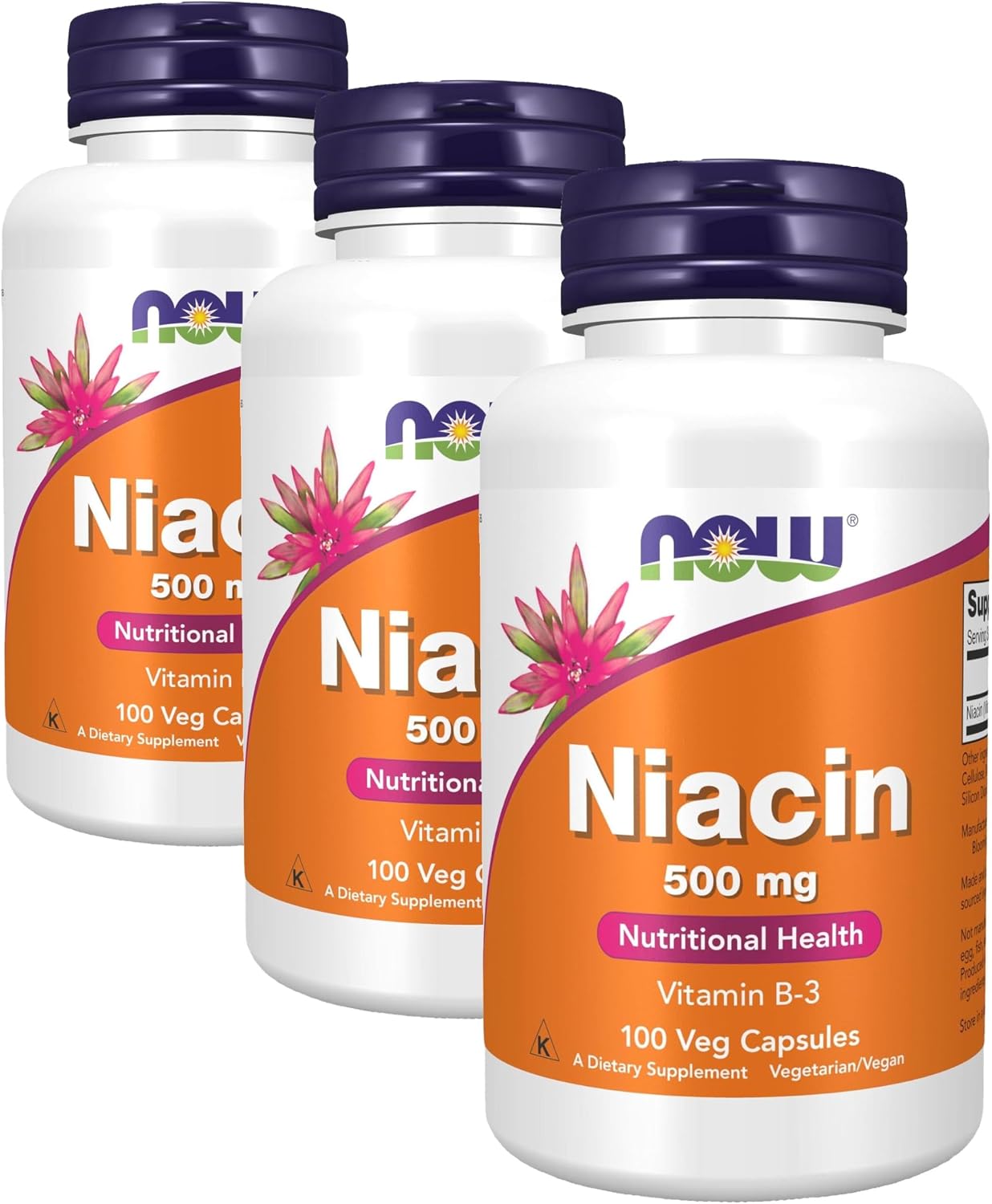 NOW Foods Niacina (Vitamina B-3) 500 mg, 100 Cápsulas