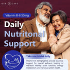 GeriCare Vitamina B-6 50 mg - Apoyo Nutricional para la Función Cerebral, Metabolismo y Sistema Nervioso - 100 Comprimidos
