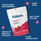 Bariatric Fusion Calcium Chews - Citrato de Calcio con Vitamina D3 - Masticable Sabor Fresa - 60 unidades