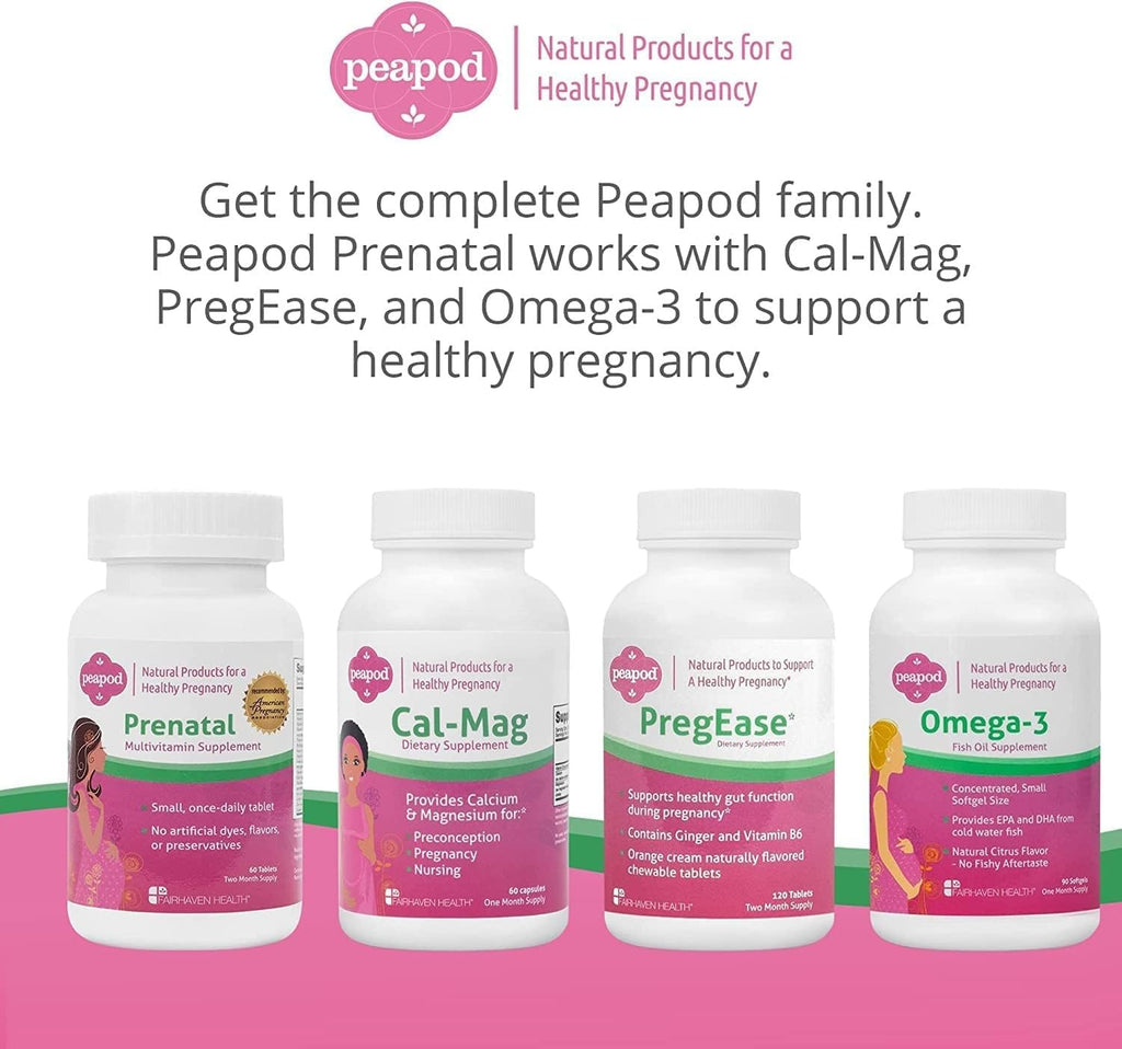 Fairhaven Health Peapod Prenatal Multivitamin - 1 al Día, Sabor Vainilla - 60 Comprimidos (2 Meses de Suministro)