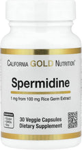 California Gold Nutrition Spermidina, Extracto de Germen de Arroz, 1 mg, 30 Cápsulas Vegetales