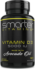 Smarter Vitamin D3 5000 IU en Aceite de Aguacate – 90 Minicápsulas Blandas