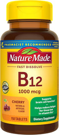 Nature Made Vitamina B12 1000 mcg, Comprimidos Sublinguales de Disolución Rápida, 150 Comprimidos