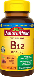 Nature Made Vitamina B12 1000 mcg, Comprimidos Sublinguales de Disolución Rápida, 150 Comprimidos