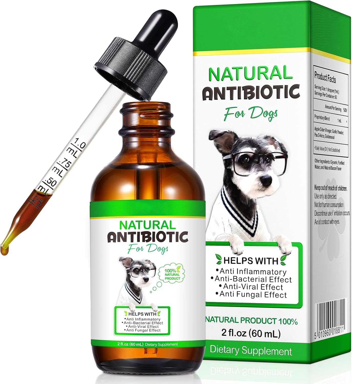 Natural Antibiotics for Dogs, Dog Antibiotics Supports Dog Allergy and Itch Relief, Dog Multivitamin, Pet Antibiotics, for All Breeds 118 ml