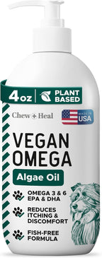 Vegan Omega 3 Oil for Dogs - 8 oz of Fish Free Algae Oil for Healthy Skin and Coat - Made with Omega 3 and 6 Fatty Acids, EPA, DHA, and DPA - Made in the USA