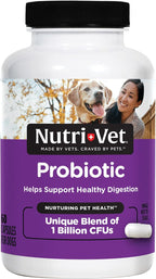 Nutri-Vet Probiotics for Dogs - 60 Capsules for Digestive and Immune Health