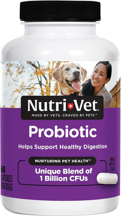 Nutri-Vet Probióticos para Perros – 60 – Digestión saludable: Contribuyen a la descomposición de los alimentos y a – Image 1