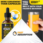 HERBIFY Vitamina D3 10000 UI - Gotas Líquidas - Salud Ósea e Inmunológica - 30 Días - 60 ml