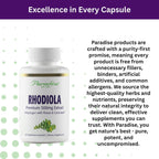 Paradise Herbs Rhodiola Extract 500mg, 60 Cápsulas Vegetales