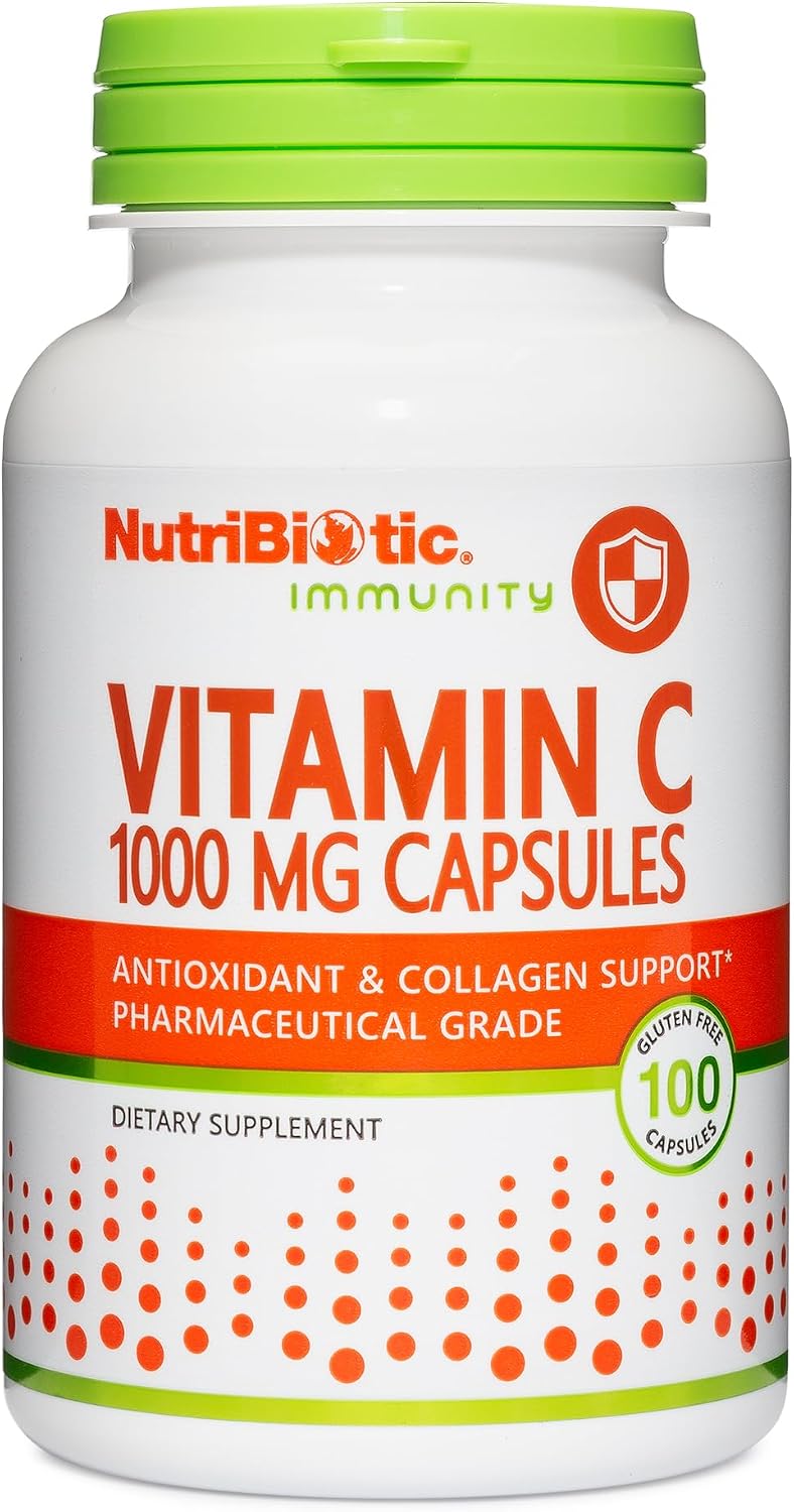 NutriBiotic Vitamina C 1000 mg - 100 Cápsulas - Ácido Ascórbico Puro