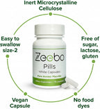 Zeebo - Cápsulas Placebo Blancas, Sin Logo, Inertes, Tamaño-2, 75 Cápsulas Veganas, Sin Lactosa, Sin Azúcar, Sin Colorantes Artificiales