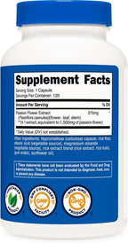 Nutricost Extracto de Pasiflora - 120 Cápsulas - 375mg de Extracto 4:1 - Sin Gluten, No-GMO, Vegetariano
