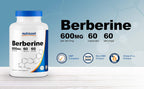 Nutricost Berberine HCl 600 mg, 120 Cápsulas Veganas (2 Frascos)