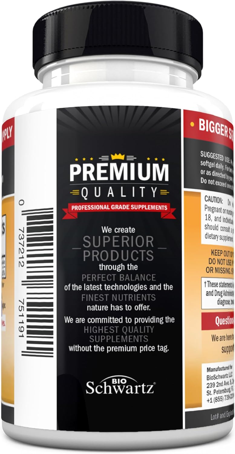 BioSchwartz Vitamina D3 5000 IU - 360 Cápsulas Blandas con Aceite de Oliva