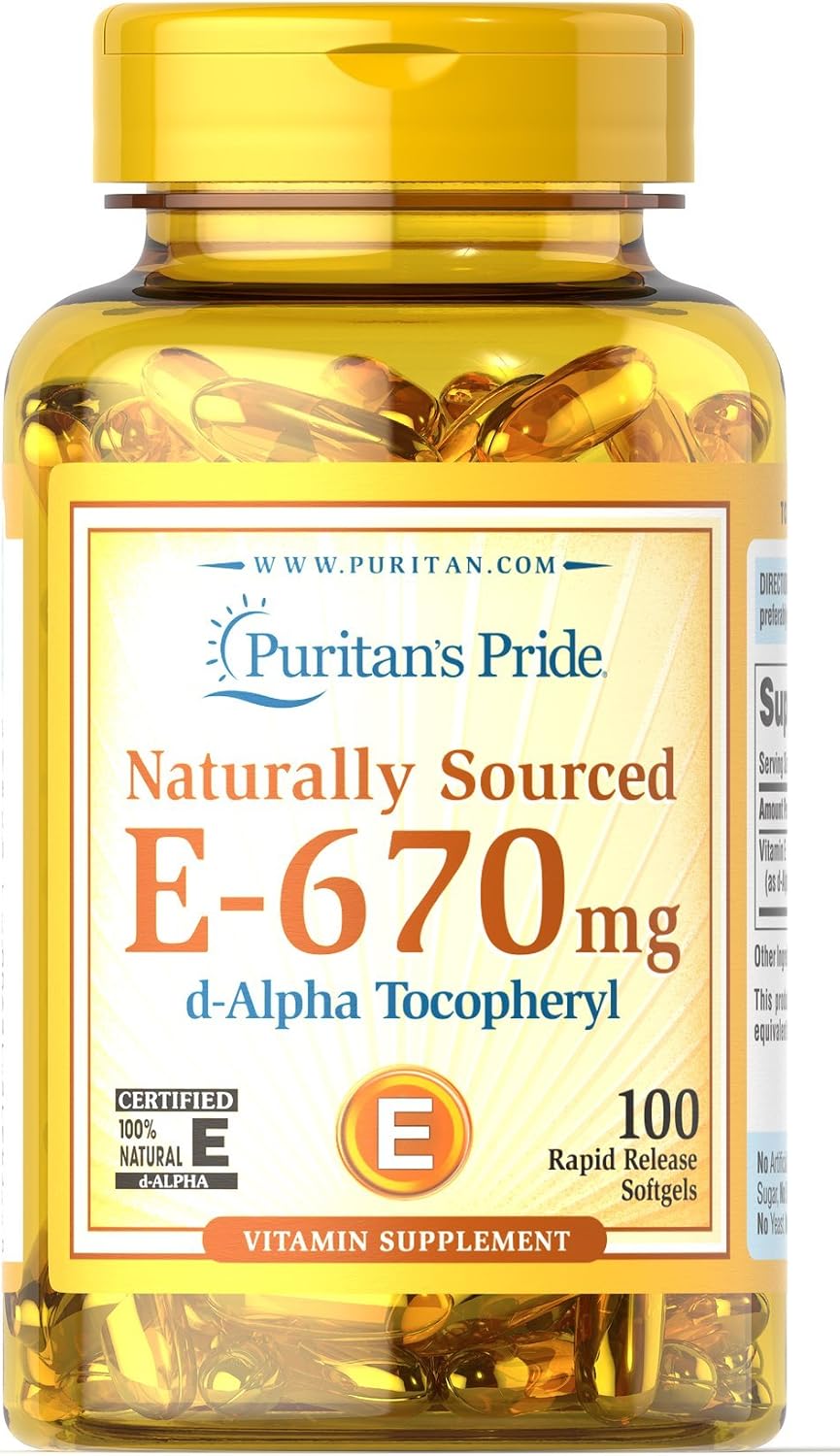 Puritan's Pride Vitamina E 670 mg 100% Natural - 100 Cápsulas Blandas