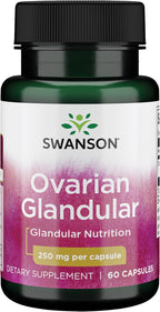 Swanson Ovarian Glandular - Complemento para la Salud Glandular Femenina - 2 Frascos de 60 Cápsulas (250 mg cada una)