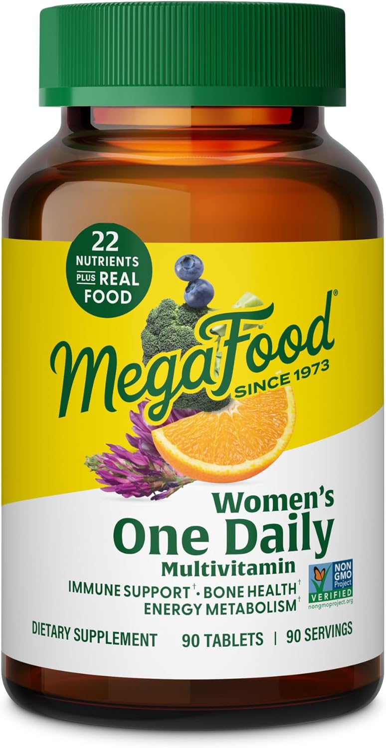 MegaFood Multivitamínico para Mujeres One Daily - 90 Comprimidos - Con Hierro, Vitaminas C, D y B