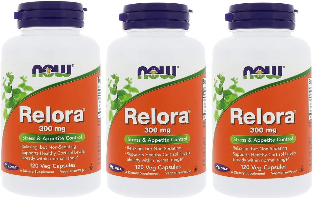NOW Foods Relora 300 mg, Vegetable Capsules, 120 Capsules (3-Pack)