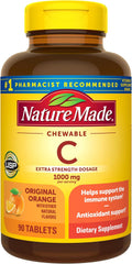Nature Made Vitamina C Masticable Dosis Extra 1000 mg, 90 Comprimidos