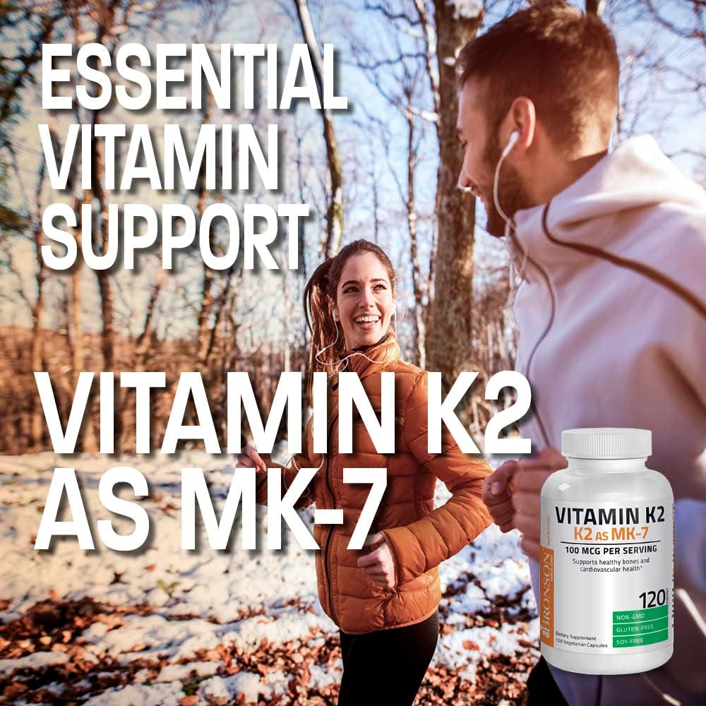 Bronson Vitamina K2 como MK-7 Menaquinona 100 mcg, 60 Cápsulas
