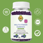 Organic Greek Multivitamin Gummies - 13 Vitaminas y Minerales - Sabor Arándano