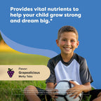 Renzo's Hercules Calcium con Vitamina D3, K2 y Aquamin para Niños - 60 Comprimidos Fundibles Sabor Uva