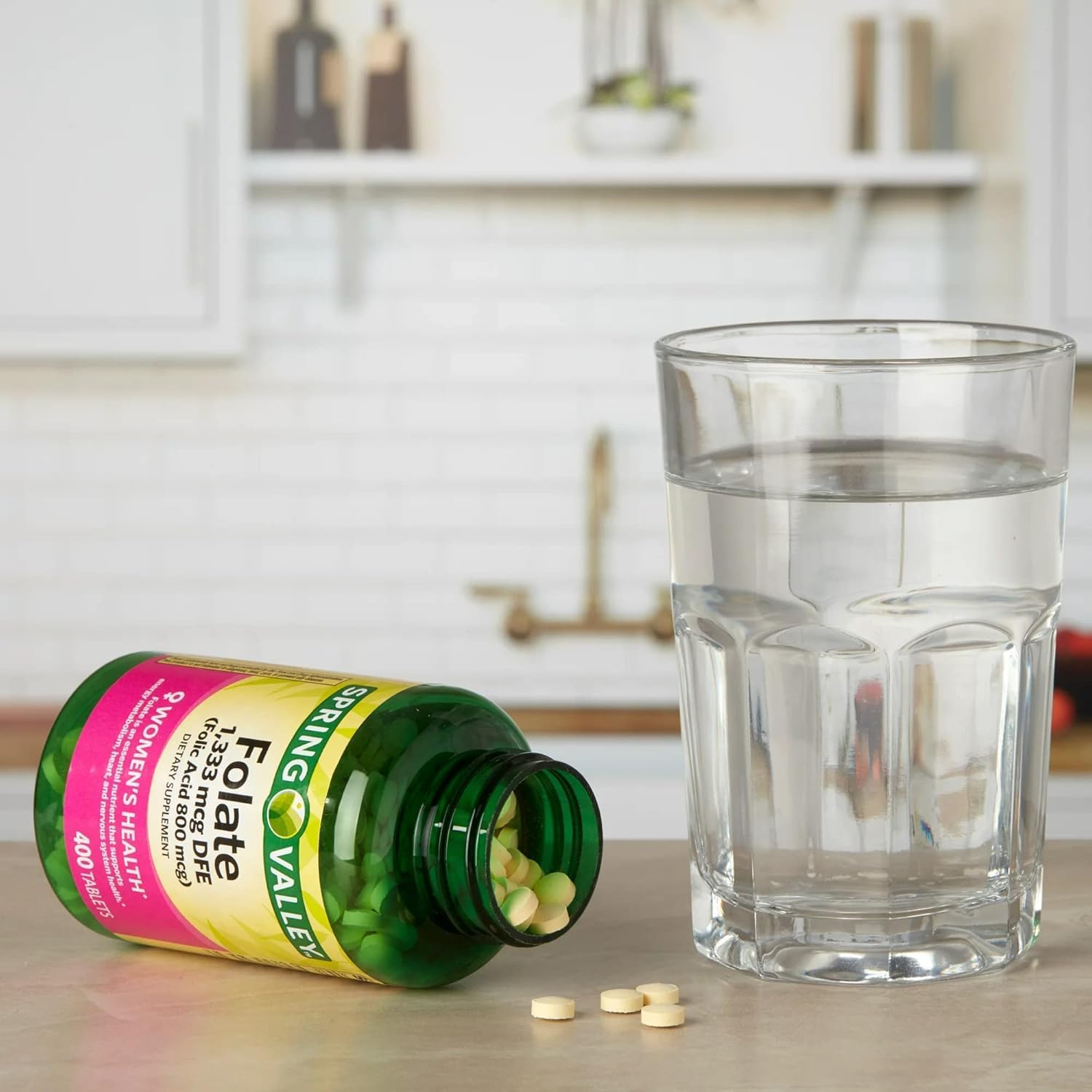 Spring Valley Folate Dietary Supplement, 1333 mcg DFE, 400 Comprimidos
