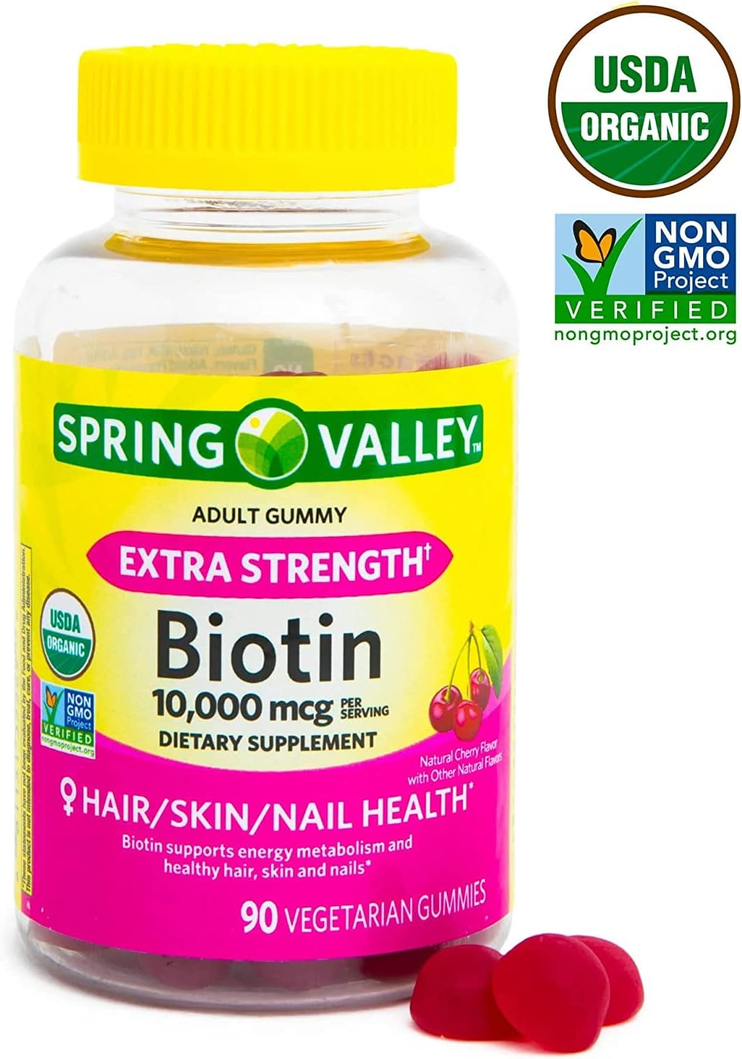Spring Valley Biotina 10.000 mcg Gominolas Vegetarianas - 90 unidades